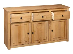 Aparador cómoda cómoda armario mueble organizador cocina salón salón 135 x 40 x 80 cm Pino macizo Surtido Panamá marrón 02_0029547