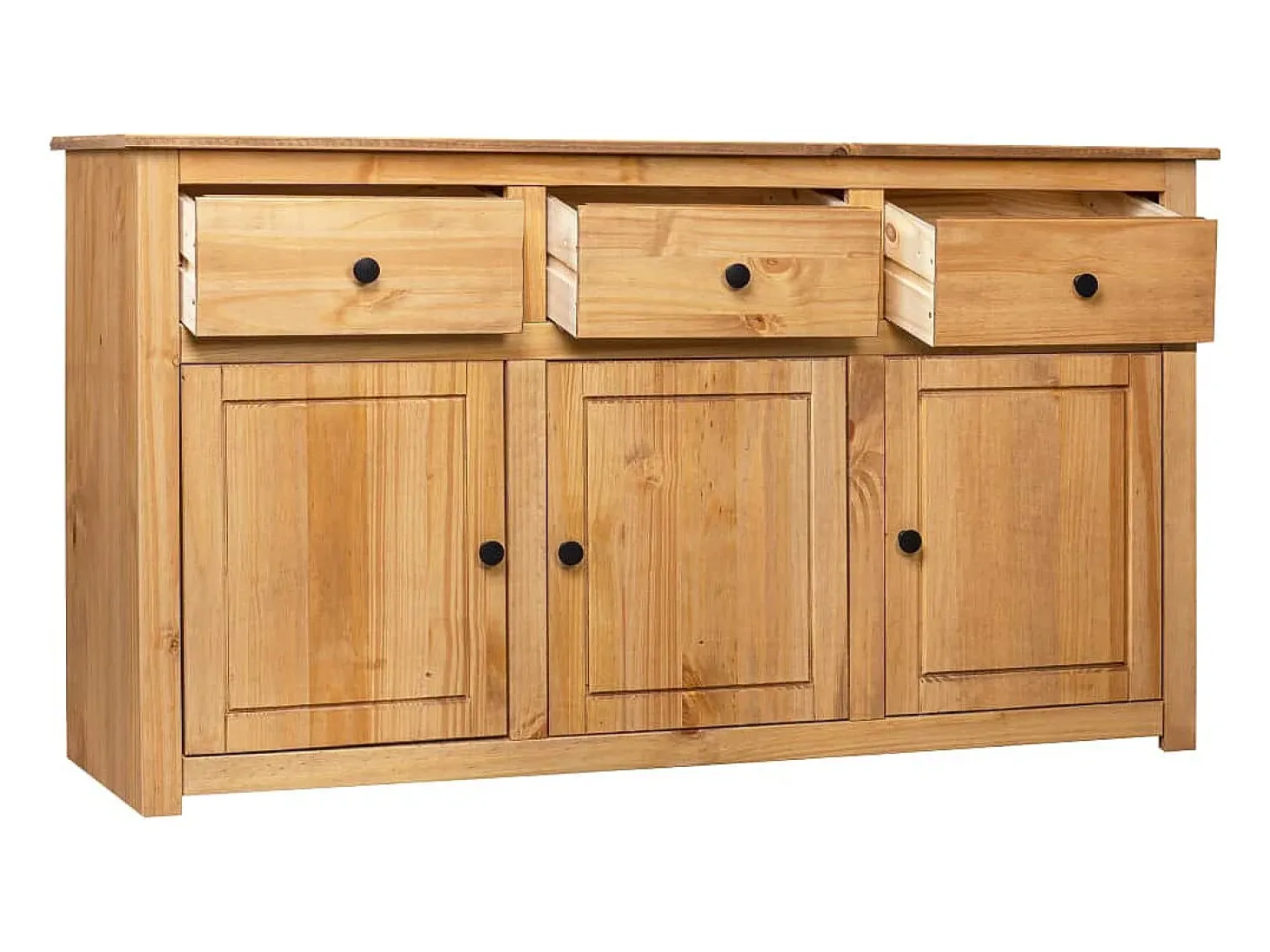 Aparador cómoda cómoda armario mueble organizador cocina salón salón 135 x 40 x 80 cm Pino macizo Surtido Panamá marrón 02_0029547