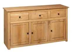 Aparador cómoda cómoda armario mueble organizador cocina salón salón 135 x 40 x 80 cm Pino macizo Surtido Panamá marrón 02_0029547