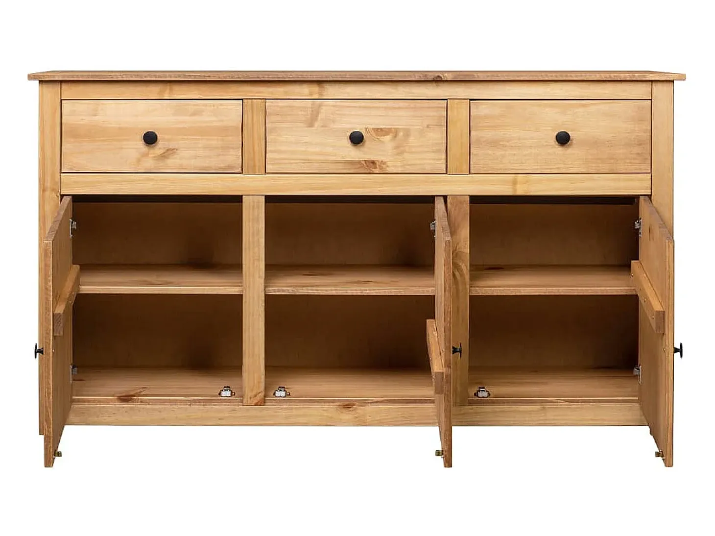 Aparador cómoda cómoda armario mueble organizador cocina salón salón 135 x 40 x 80 cm Pino macizo Surtido Panamá marrón 02_0029547