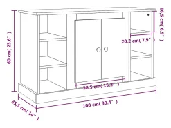 Aparador cómoda cómoda armario mueble organizador cocina salón salón Sonoma 100 x 35,5 x 60 cm madera contrachapada gris 02_0036246