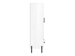 Aparador cómoda cómoda armario mueble organizador cocina salón salón alto brillo 69,5 x 31 x 115 cm madera contrachapada blanco 02_0033002