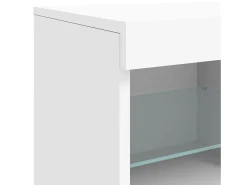 Aparador cómoda cómoda armario mueble organizador cocina salón salón con luces LED 81 x 37 x 67 cm blanco 02_0029862