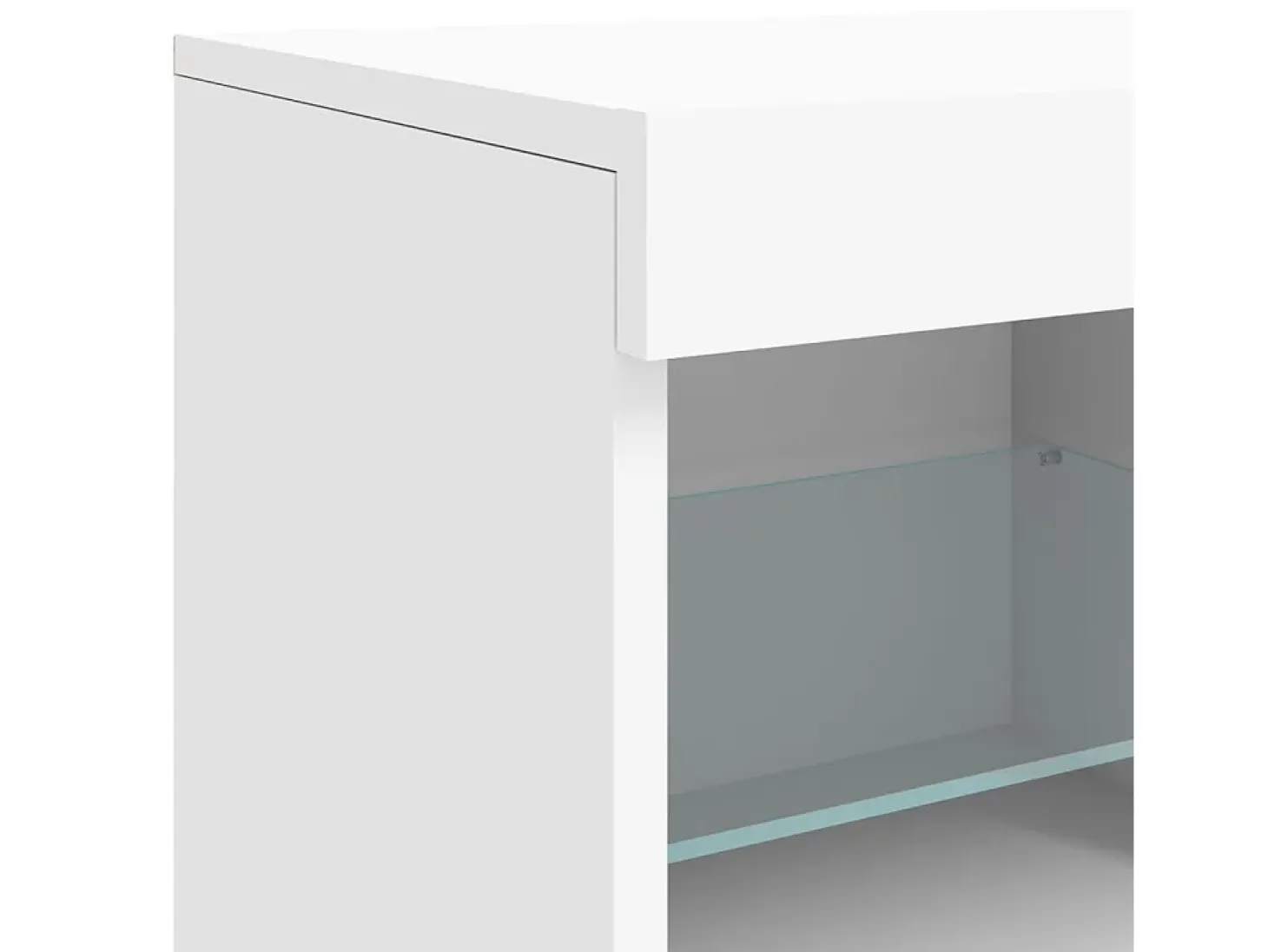Aparador cómoda cómoda armario mueble organizador cocina salón salón con luces LED 81 x 37 x 67 cm blanco 02_0029862