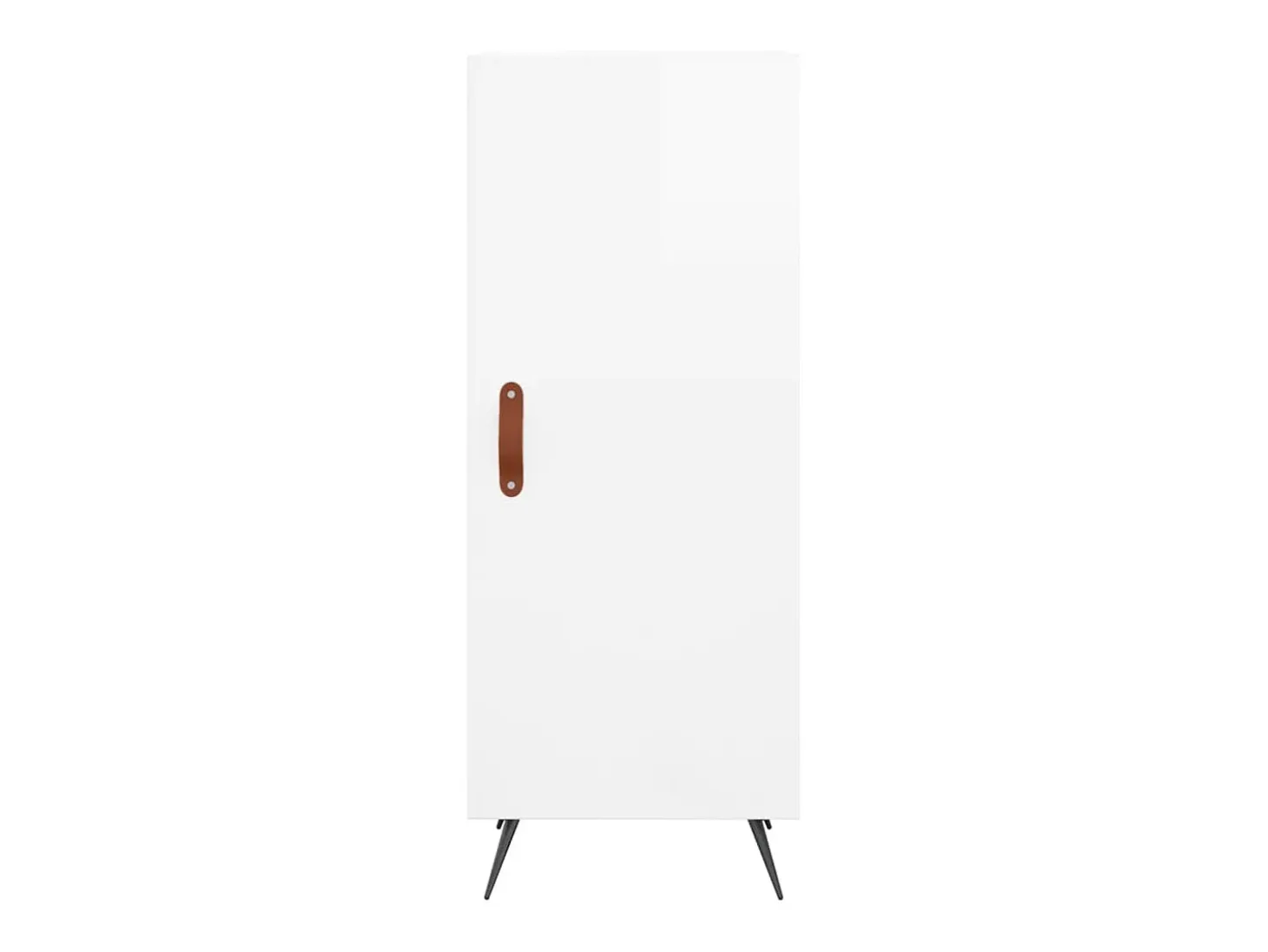Aparador cómoda cómoda armario mueble organizador cocina salón salón alto brillo 34,5 x 34 x 180 cm madera contrachapada blanco 02_0032840