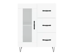 Aparador cómoda cómoda armario mueble organizador cocina salón salón alto 69,5 x 34 x 180 cm madera contrachapada blanco 02_0032575