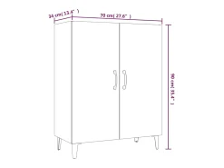 Aparador cómoda cómoda armario mueble organizador cocina salón salón 70 x 34 x 90 cm madera contrachapada blanco 02_0030483