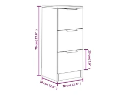 Aparador cómoda cómoda armario mueble organizador cocina salón salón Sonoma 30 x 30 x 70 cm madera contrachapada marrón 02_0031500