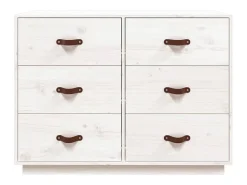 Aparador cómoda cómoda armario mueble organizador cocina salón salón 100 x 40 x 75 cm madera maciza de pino blanco 02_0030171