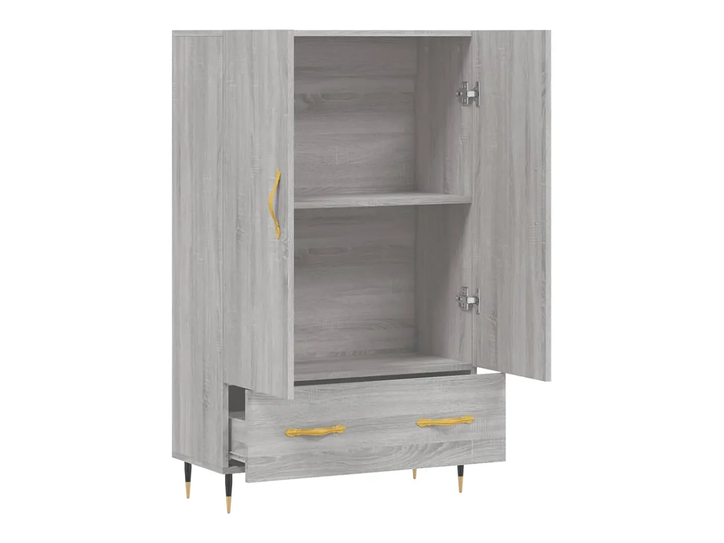 Aparador cómoda cómoda armario mueble organizador cocina salón salón alto Sonoma 69,5 x 31 x 115 cm madera contrachapada gris 02_0035393