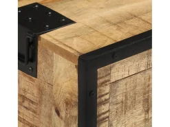 Aparador cómoda cómoda armario mueble organizador cocina salón salón 100 x 31 x 60 cm madera maciza de mango marrón crudo 02_0029492