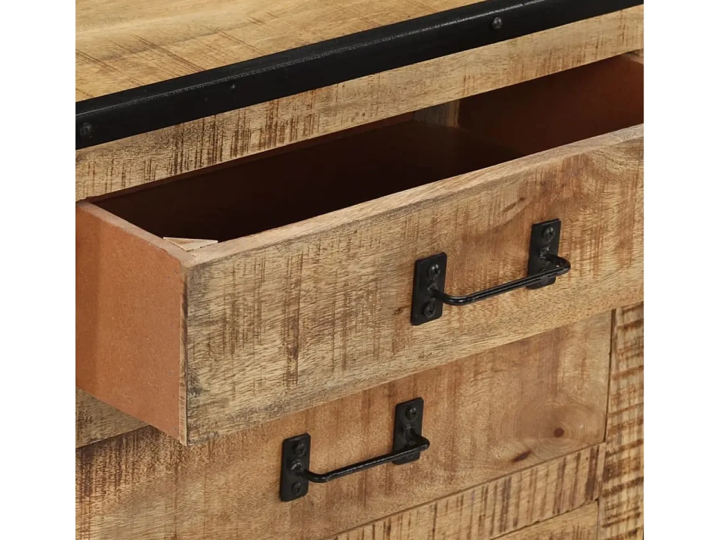Aparador cómoda cómoda armario mueble organizador cocina salón salón 100 x 31 x 60 cm madera maciza de mango marrón crudo 02_0029492