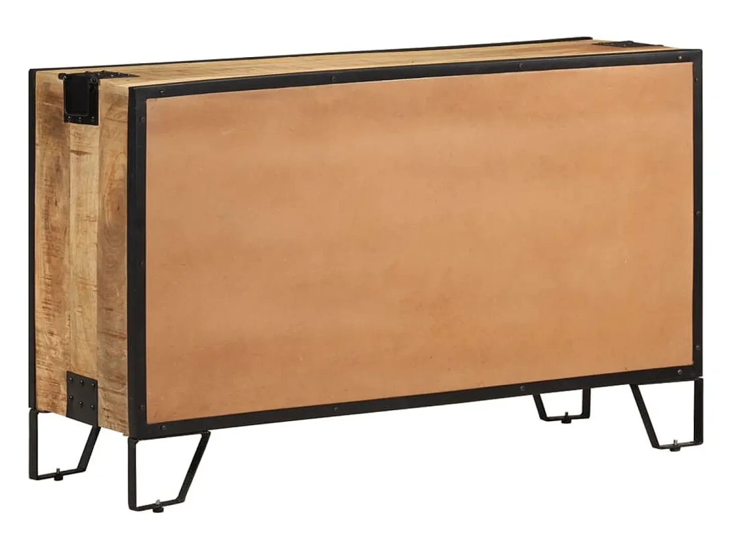 Aparador cómoda cómoda armario mueble organizador cocina salón salón 100 x 31 x 60 cm madera maciza de mango marrón crudo 02_0029492