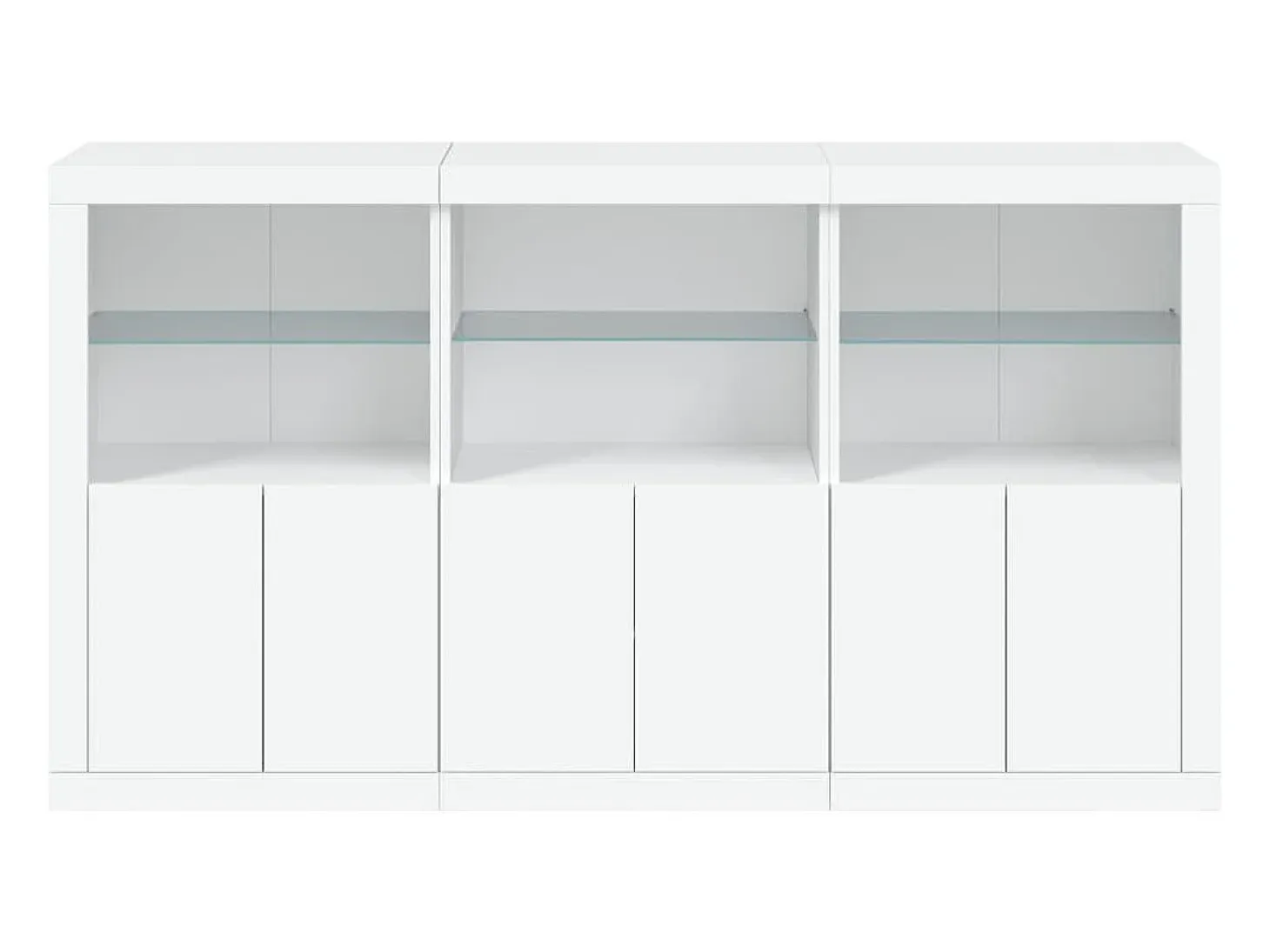 Aparador cómoda cómoda armario mueble organizador cocina salón salón con luces LED 181,5 x 37 x 100 cm blanco 02_0029838