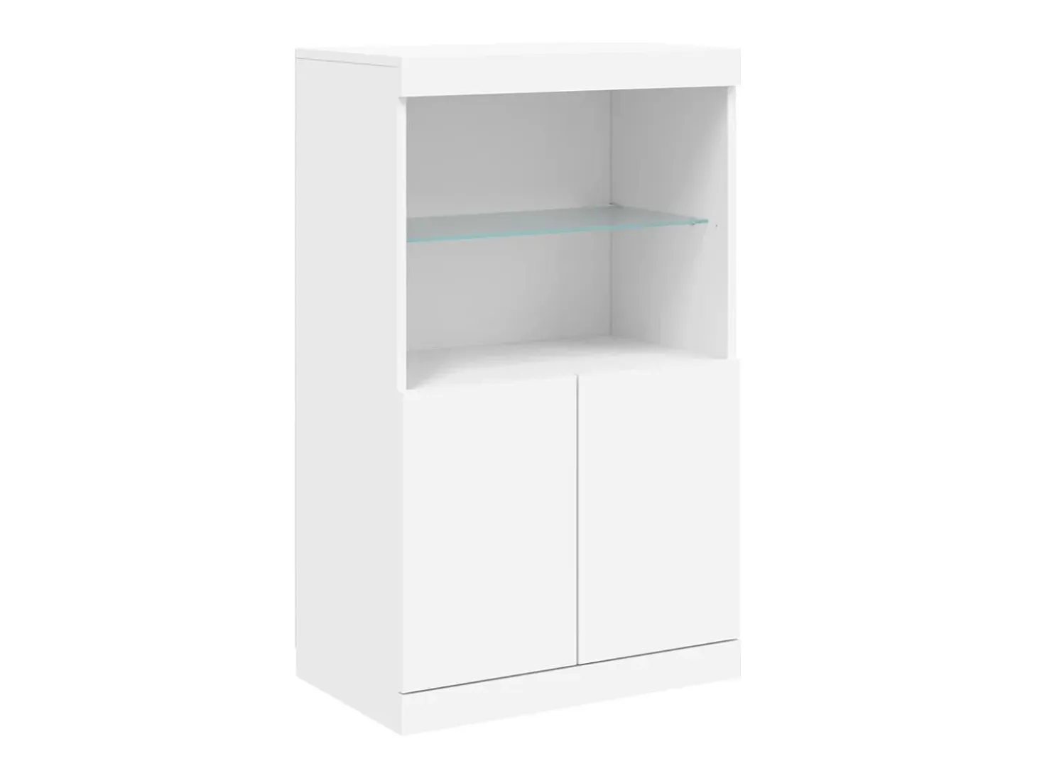 Aparador cómoda cómoda armario mueble organizador cocina salón salón con luces LED 181,5 x 37 x 100 cm blanco 02_0029838