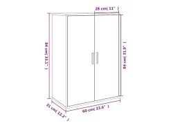 Aparador cómoda cómoda mueble mueble de almacenaje organizador cocina salón salón 60 x 31 x 84 cm madera contrachapada blanco 02_0030345