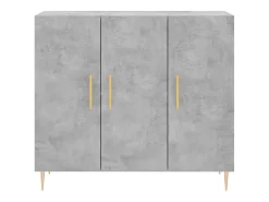 Aparador cómoda cómoda mueble mueble de almacenamiento organizador cocina salón salón 90 x 34 x 80 cm madera contrachapada gris 02_0032121