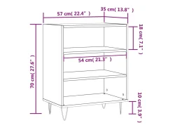 Aparador cómoda cómoda mueble mueble de almacenaje organizador cocina salón salón 57 x 35 x 70 cm madera contrachapada gris 02_0031948