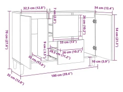 Aparador cómoda cómoda mueble mueble de almacenaje organizador cocina salón salón 101 x 35 x 70 cm madera contrachapada blanco 02_0030172