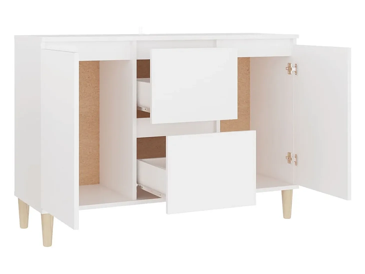 Aparador cómoda cómoda mueble mueble de almacenaje organizador cocina salón salón 101 x 35 x 70 cm madera contrachapada blanco 02_0030172