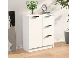 Aparador cómoda cómoda mueble mueble de almacenaje organizador cocina salón salón 60 x 30 x 70 cm madera contrachapada blanco 02_0030328