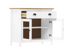 Aparador Cómoda Cómoda Mueble Almacenamiento Organizador Cocina Salón Salón Hill 90 x 40 x 80 cm Madera Maciza de Pino Blanco 02_0035672