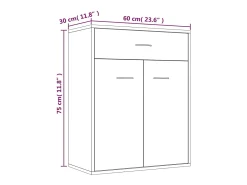 Aparador cómoda cómoda mueble mueble de almacenaje organizador cocina salón salón 60 x 30 x 75 cm madera contrachapada marrón 02_0030964