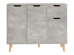 Aparador cómoda cómoda mueble mueble de almacenaje organizador cocina salón salón 90 x 30 x 72 cm madera contrachapada gris 02_0032114
