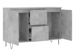 Aparador cómoda cómoda mueble mueble de almacenamiento organizador cocina salón salón 104 x 35 x 70 cm madera contrachapada gris 02_0031847