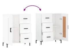 Aparador cómoda cómoda mueble mueble de almacenaje organizador cocina salón salón 69,5 x 34 x 90 cm madera contrachapada blanco 02_0030437