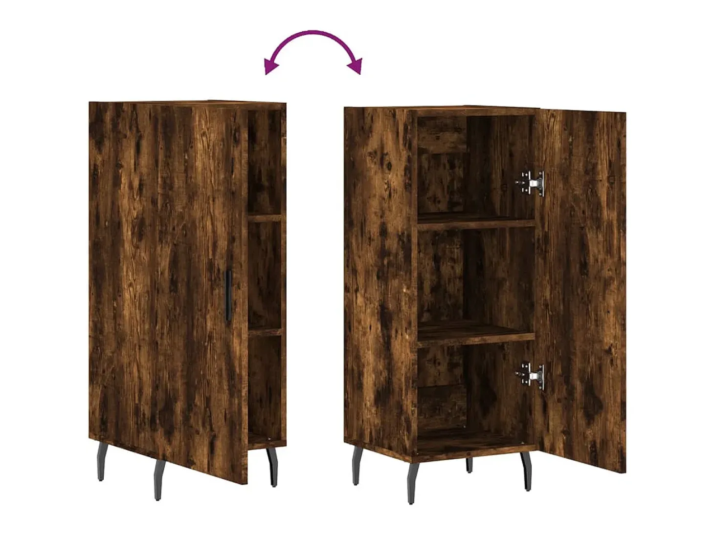 Aparador cómoda cómoda mueble mueble de almacenamiento organizador cocina salón salón 34,5 x 34 x 90 cm madera contrachapada marrón 02_0030896