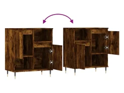 Aparador cómoda cómoda mueble mueble de almacenaje organizador cocina salón salón 60 x 35 x 70 cm madera contrachapada marrón 02_0030988