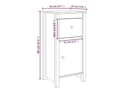 Aparador Cómoda Cómoda Mueble Almacenamiento Organizador Cocina Salón Salón 40 x 35 x 80 cm Madera Maciza de Pino Blanco 02_0030306