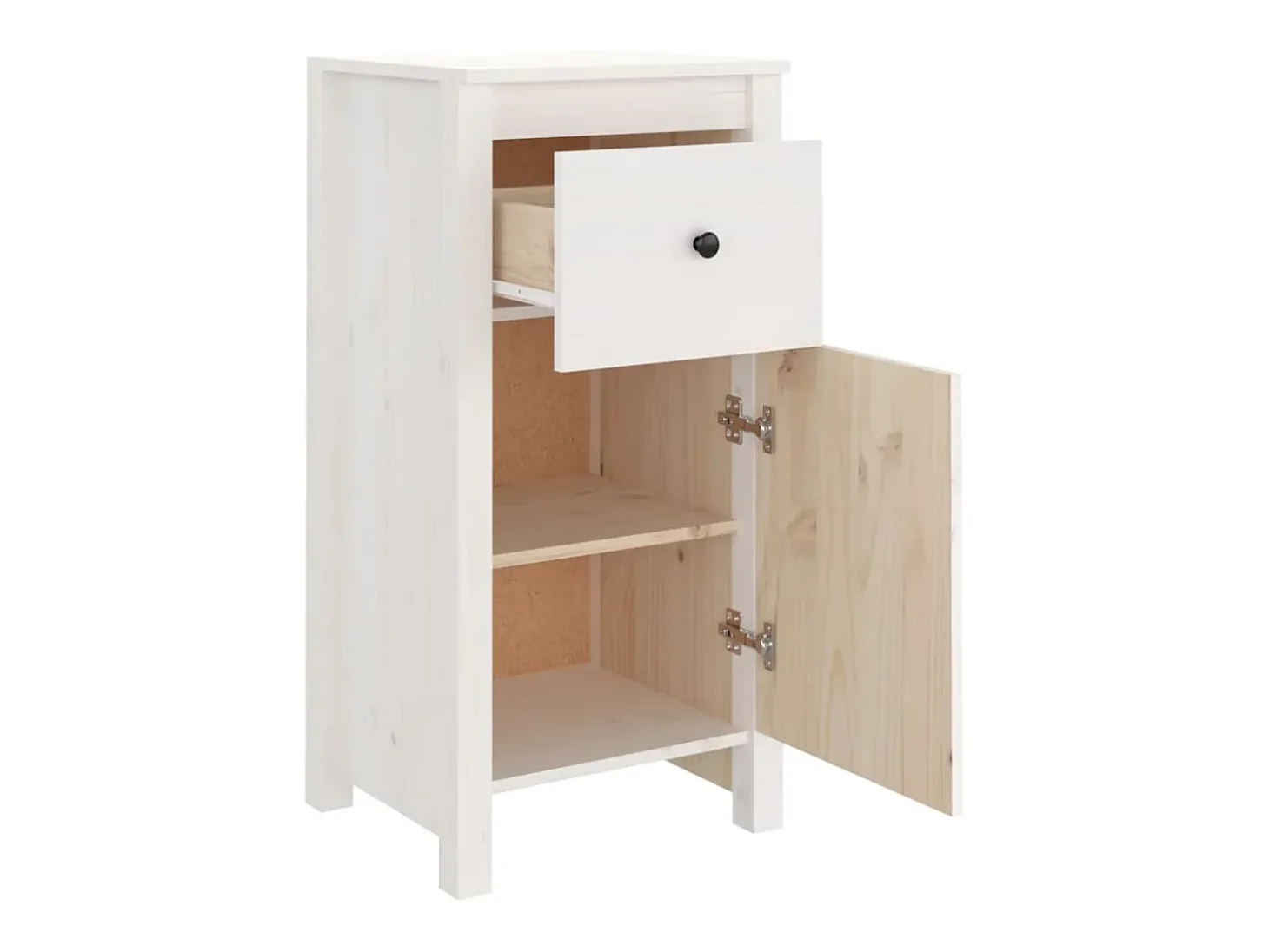 Aparador Cómoda Cómoda Mueble Almacenamiento Organizador Cocina Salón Salón 40 x 35 x 80 cm Madera Maciza de Pino Blanco 02_0030306