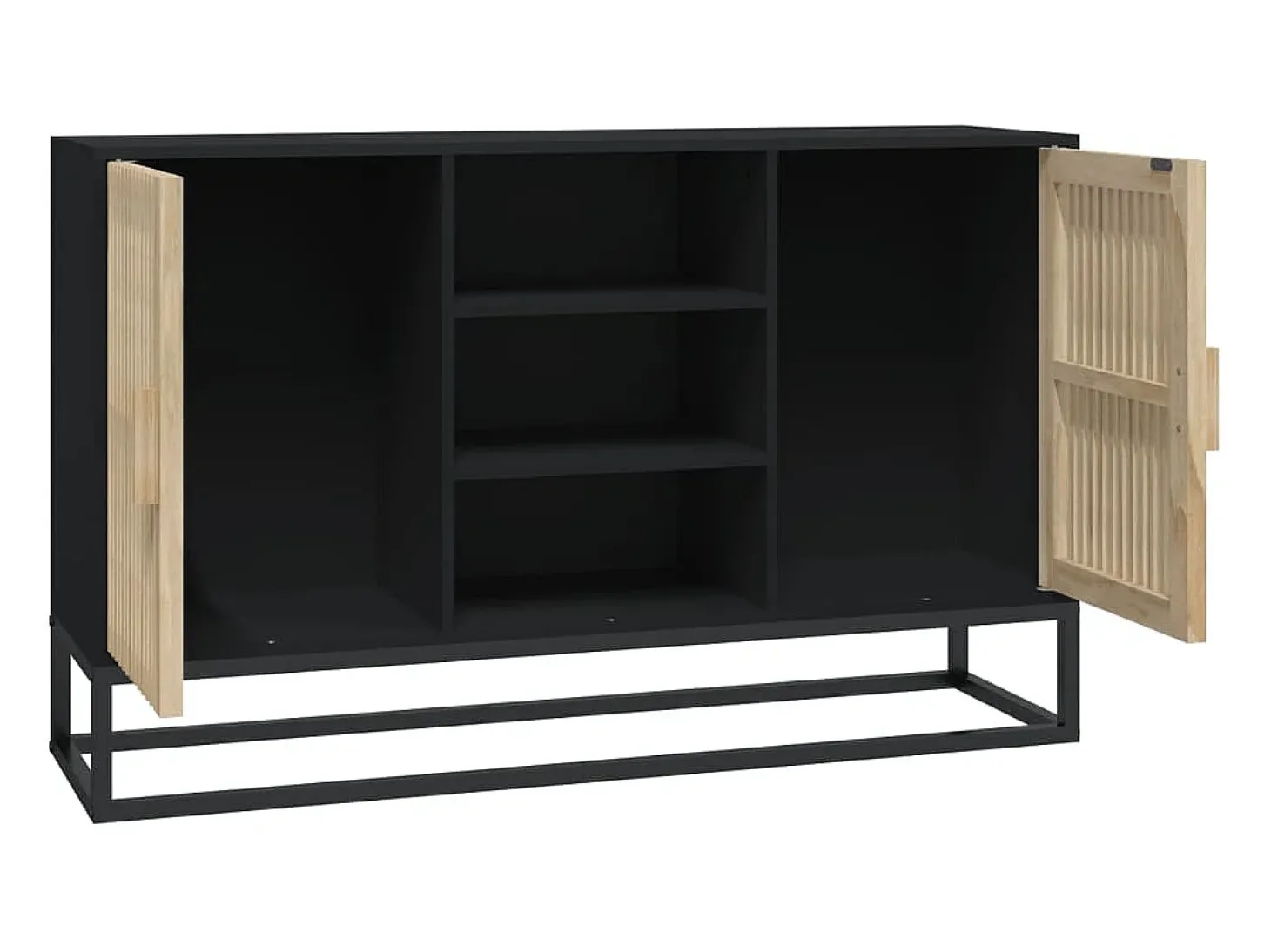 Aparador cómoda cómoda mueble mueble de almacenaje organizador cocina salón salón 105 x 30 x 65 cm madera contrachapada negra 02_0035832