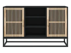 Aparador cómoda cómoda mueble mueble de almacenaje organizador cocina salón salón 105 x 30 x 65 cm madera contrachapada negra 02_0035832