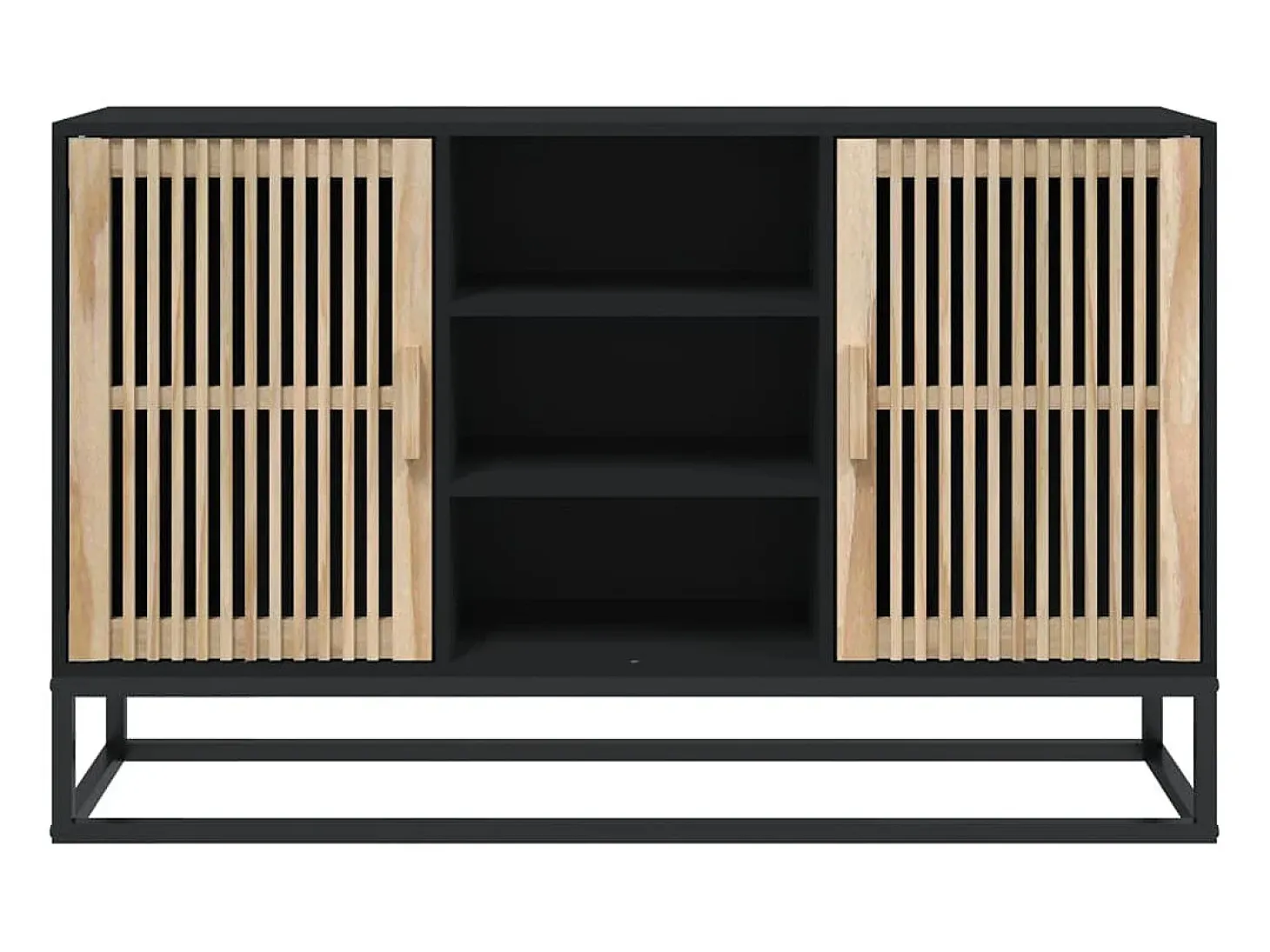 Aparador cómoda cómoda mueble mueble de almacenaje organizador cocina salón salón 105 x 30 x 65 cm madera contrachapada negra 02_0035832