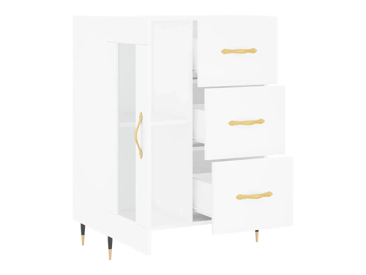 Aparador cómoda cómoda mueble mueble de almacenaje organizador cocina salón salón 69,5 x 34 x 90 cm madera contrachapada blanco 02_0030476