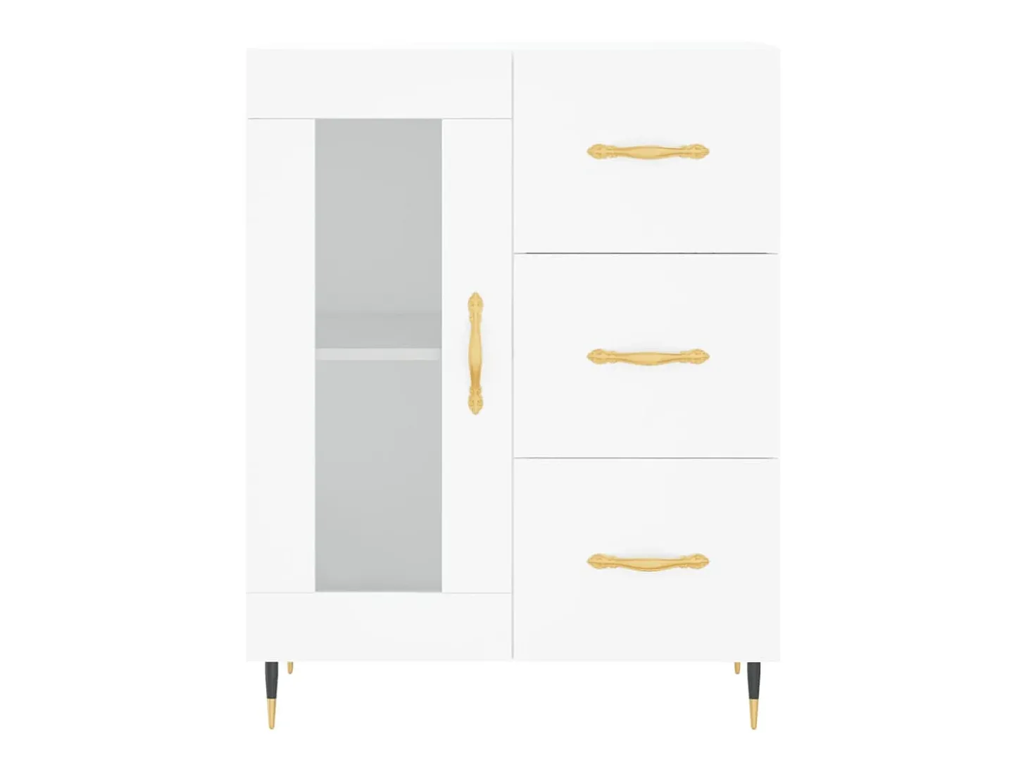 Aparador cómoda cómoda mueble mueble de almacenaje organizador cocina salón salón 69,5 x 34 x 90 cm madera contrachapada blanco 02_0030476