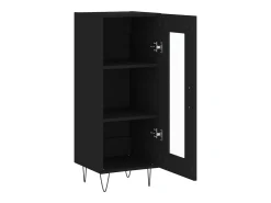 Aparador cómoda cómoda mueble mueble de almacenaje organizador cocina salón salón 34,5 x 34 x 90 cm madera contrachapada negra 02_0035879