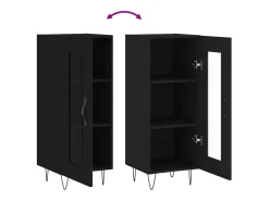 Aparador cómoda cómoda mueble mueble de almacenaje organizador cocina salón salón 34,5 x 34 x 90 cm madera contrachapada negra 02_0035879