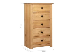Aparador Cómoda Cómoda Mueble Almacenamiento Organizador Cocina Salón Salón 46 x 40 x 89 cm Pino Panamá Serie marrón 02_0029582