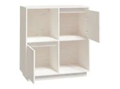 Aparador Cómoda Cómoda Mueble Almacenamiento Organizador Cocina Salón Salón 74 x 35 x 80 cm Madera Maciza de Pino Blanco 02_0030502