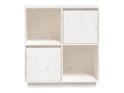 Aparador Cómoda Cómoda Mueble Almacenamiento Organizador Cocina Salón Salón 74 x 35 x 80 cm Madera Maciza de Pino Blanco 02_0030502