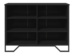 Aparador cómoda cómoda mueble mueble de almacenaje organizador cocina salón salón 101 x 35,5 x 74,5 cm madera contrachapada negro 02_0035812