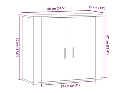 Aparador cómoda cómoda mueble mueble de almacenaje organizador cocina salón salón madera vieja 80 x 33 x 70 cm madera contrachapada marrón 02_0036611