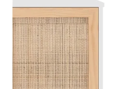 Aparador cómoda cómoda mueble almacenaje organizador cocina salón salón 105 x 30 x 60 cm madera maciza de pino y ratán blanco natural 02_0030188
