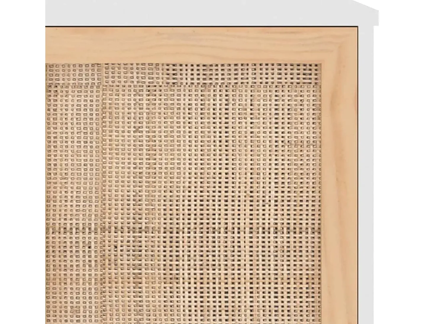 Aparador cómoda cómoda mueble almacenaje organizador cocina salón salón 105 x 30 x 60 cm madera maciza de pino y ratán blanco natural 02_0030188