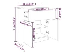 Aparador cómoda cómoda mueble mueble de almacenaje organizador cocina salón salón 60 x 30 x 70 cm madera contrachapada blanco 02_0030331