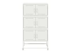 Aparador cómoda cómoda mueble mueble de almacenaje organizador cocina salón salón 68,5 x 38,5 x 123,5 cm acero blanco 02_0036211